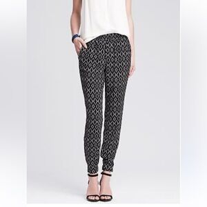 Forever 21 Black and White Track Pants with Geometric Pattern